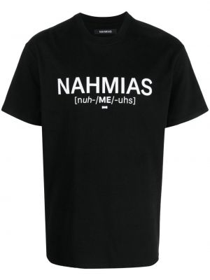 Памучна тениска с принт Nahmias черно