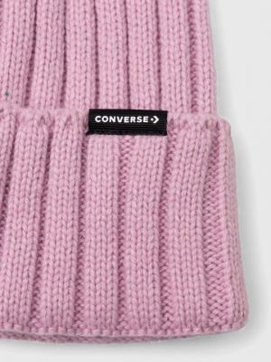 Шерстяная шапка Converse розовая