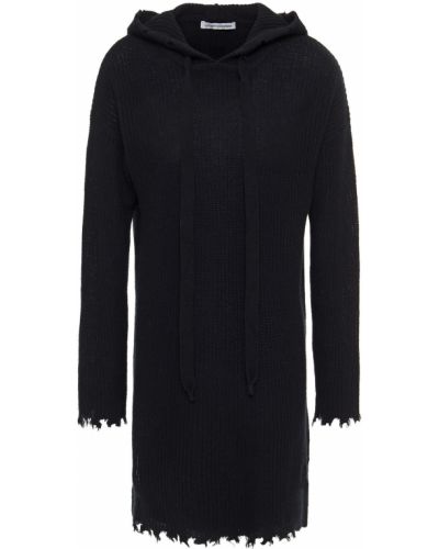 Černé podzimní mini šaty s kapucí Autumn Cashmere