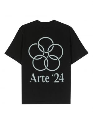 Bavlněné tričko s výšivkou Arte černé