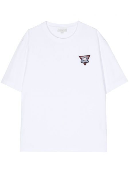 Βαμβακερή μπλούζα με σχέδιο Maison Kitsuné λευκό