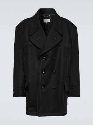 Vlněný kabát Maison Margiela černý