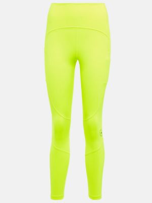 Αθλητικό παντελόνι με ψηλή μέση Adidas By Stella Mccartney κίτρινο