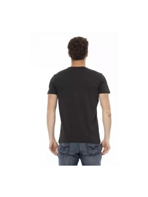 Camisa de algodón con estampado Trussardi negro