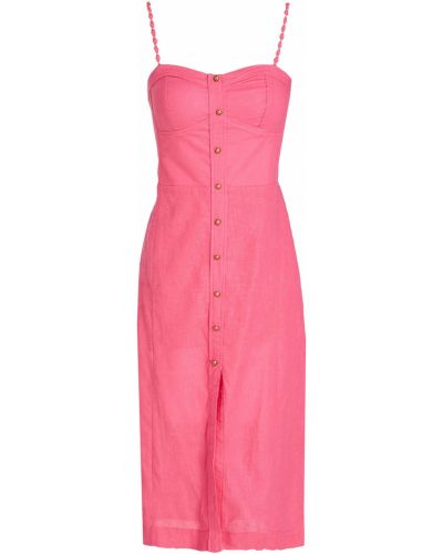 Льняное платье миди Vix Paula Hermanny, розовое