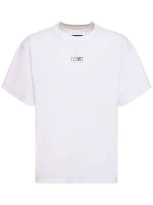 Camiseta de algodón de tela jersey Mm6 Maison Margiela blanco