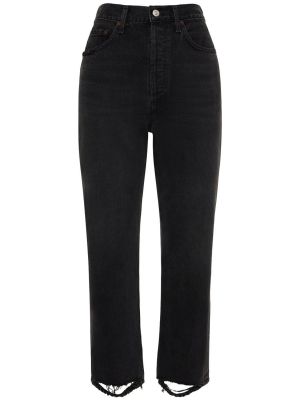 Proste jeansy relaxed fit Agolde czarne