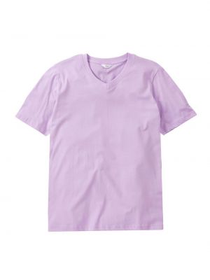 Хлопковая футболка с v-образным вырезом Cotton Traders фиолетовая