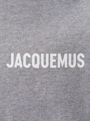 Bavlněná mikina s kapucí jersey Jacquemus šedá