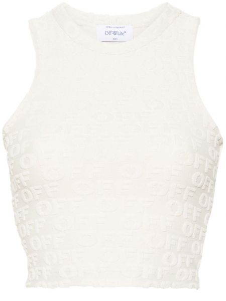 Crop top Off-white biela