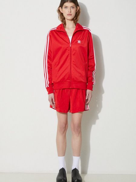 Szorty z wysoką talią Adidas Originals czerwone