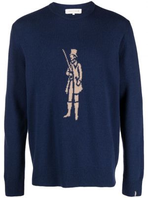 Вълнен пуловер от мерино вълна Mackintosh синьо