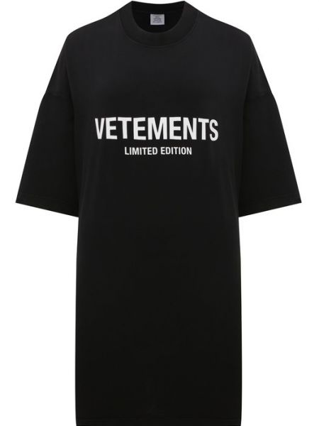 Хлопковая футболка Vetements черная