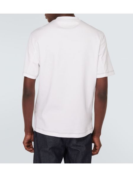 Bavlněné tričko jersey Brunello Cucinelli bílé