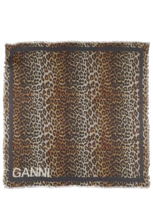 Echarpe à imprimé à imprimé léopard Ganni