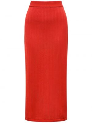 Jupe longue taille haute en tricot 12 Storeez rouge
