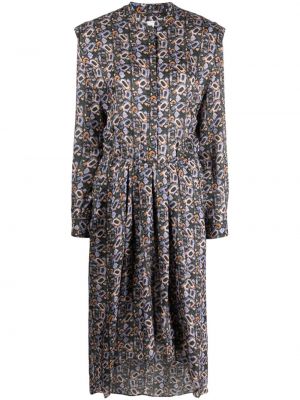 Robe chemise à fleurs Isabel Marant noir