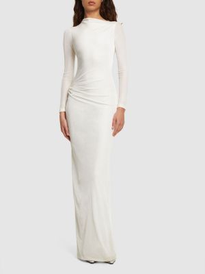 Aksamitna sukienka długa drapowana 16arlington biała