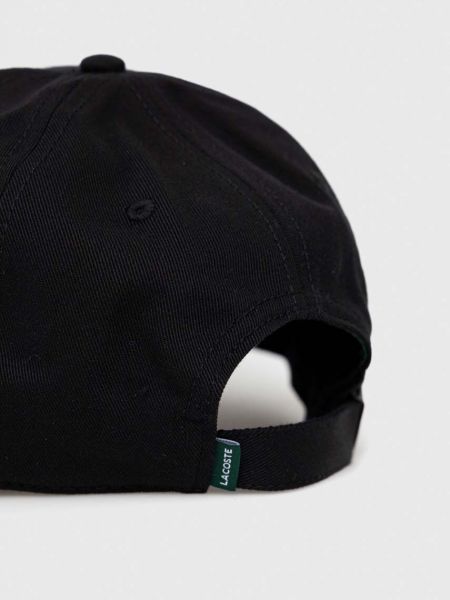Однотонна бавовняна кепка Lacoste чорна