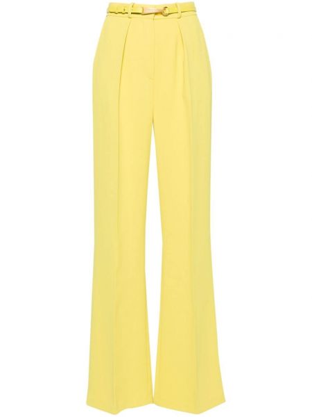 Krepové kalhoty Elisabetta Franchi žluté