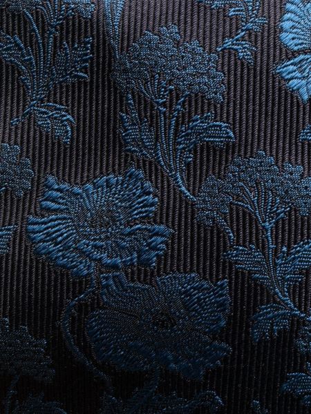 Corbata con bordado de seda de flores Etro azul