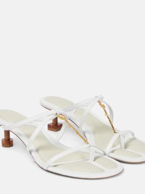 Kožené sandály Jacquemus bílé