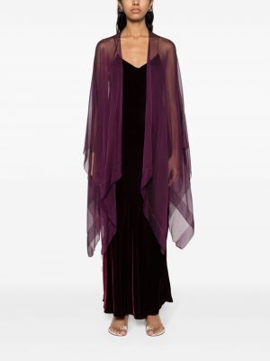 Poncho en soie drapé Talbot Runhof violet