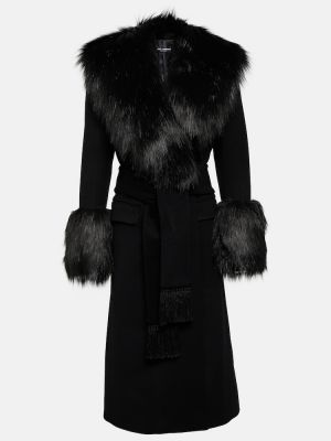 Μάλλινο γυναικεία παλτό κασμίρ Dolce&gabbana μαύρο