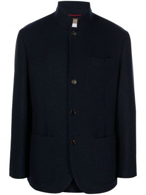 Kašmírový kabát Brunello Cucinelli modrý
