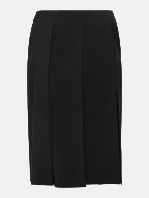 Vlněné midi sukně Sportmax černé