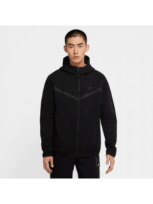 Flīsa kapučdžemperis Nike melns