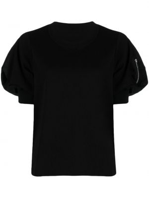 Βαμβακερή μπλούζα Sacai μαύρο