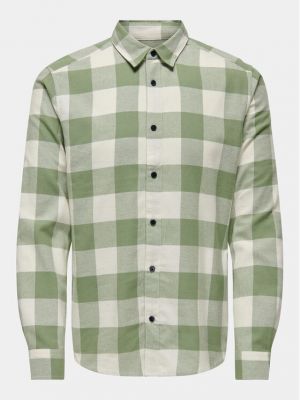 Риза slim Only & Sons зелено