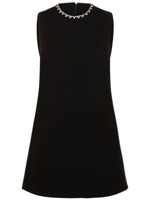 Mini vestido de cristal de crepé Area negro