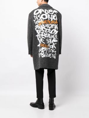 Woll mantel mit print Moschino schwarz