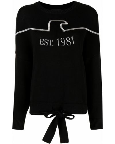 Jersey con bordado de tela jersey Emporio Armani negro