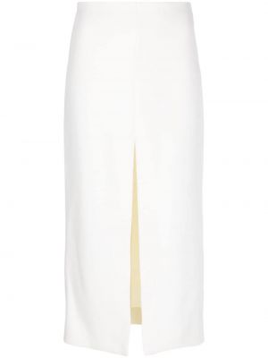 Vlnená midi sukňa Patou biela
