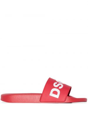 Sandali con stampa Dsquared2 rosso