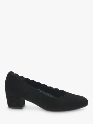 Замшевые туфли на каблуке Gabor черные