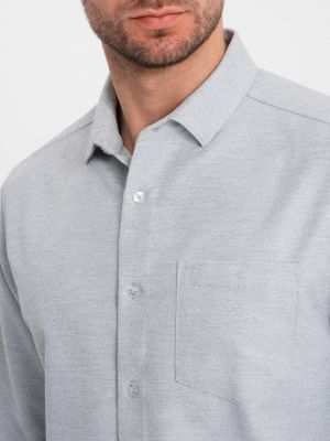 Melanžová košile s kapsami Ombre šedá