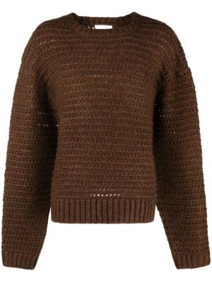 Плетен пуловер Sage Nation кафяво