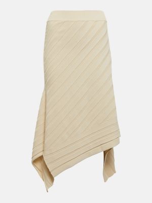 Jupe mi-longue en tricot asymétrique asymétrique Stella Mccartney blanc