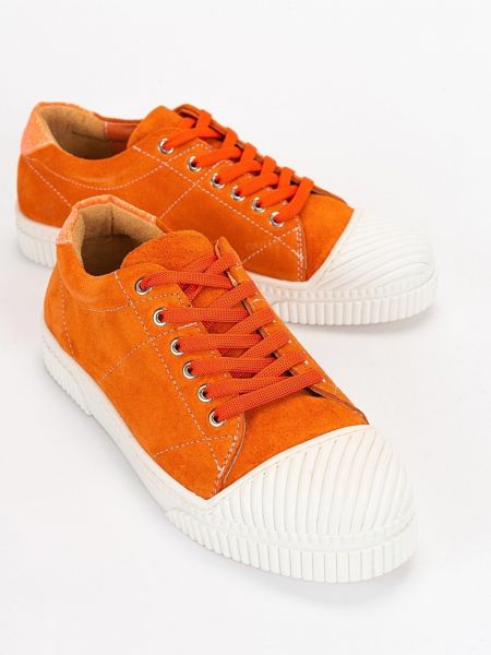 Sneakerși din piele de căprioară din piele Luvishoes portocaliu