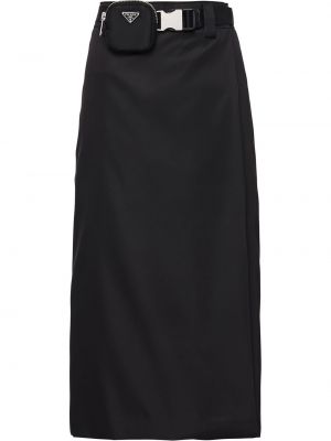 Falda de tubo con cremallera Prada negro
