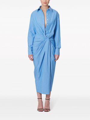 Raštuotas dryžuotas marškininė suknelė Carolina Herrera mėlyna