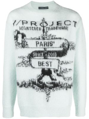 Žakardinis megztinis Y Project mėlyna