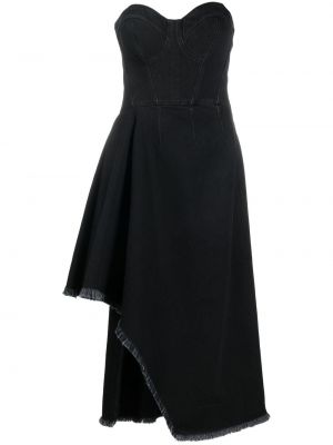 Asymetrické džínsové šaty Alexander Mcqueen čierna