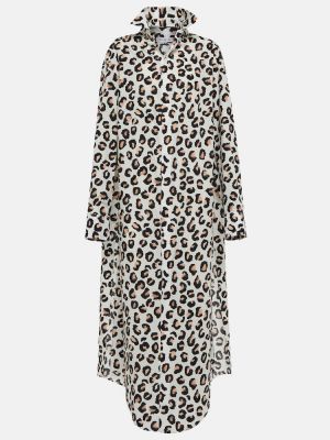 Bavlnené midi šaty s potlačou s leopardím vzorom Alaã¯a