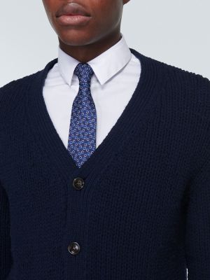 Копринена копринена вратовръзка с принт Gucci