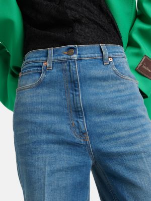 Bootcut jeans mit stickerei ausgestellt Gucci blau